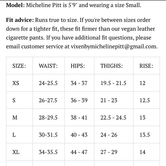 BNWT Micheline Pitt vinyl cigarette pants sz S - Picture 4 of 4